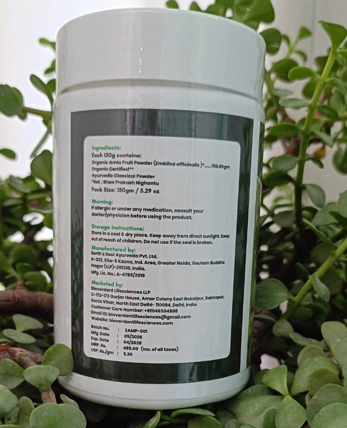 best organic amla powder(150g): amazing 100% pure vitamin c daily vitality boost